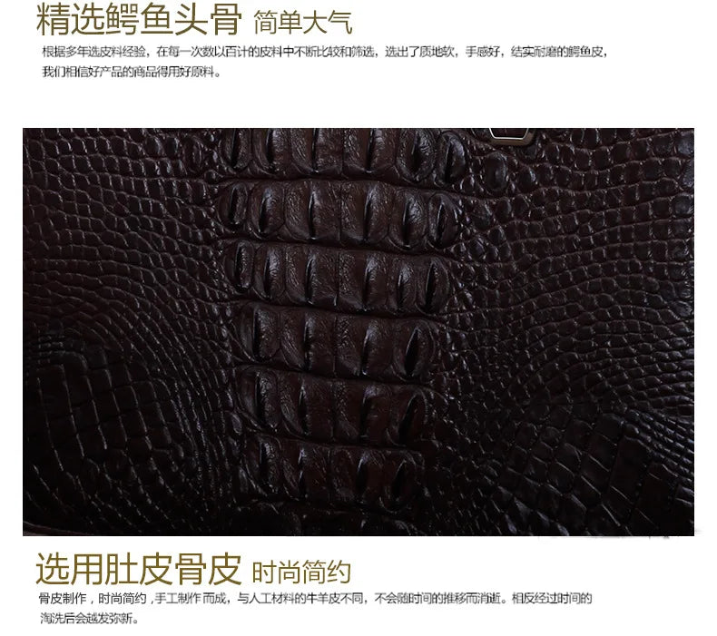ourui new arrival new crocodile bag male briefcase brown men handbag men bag
