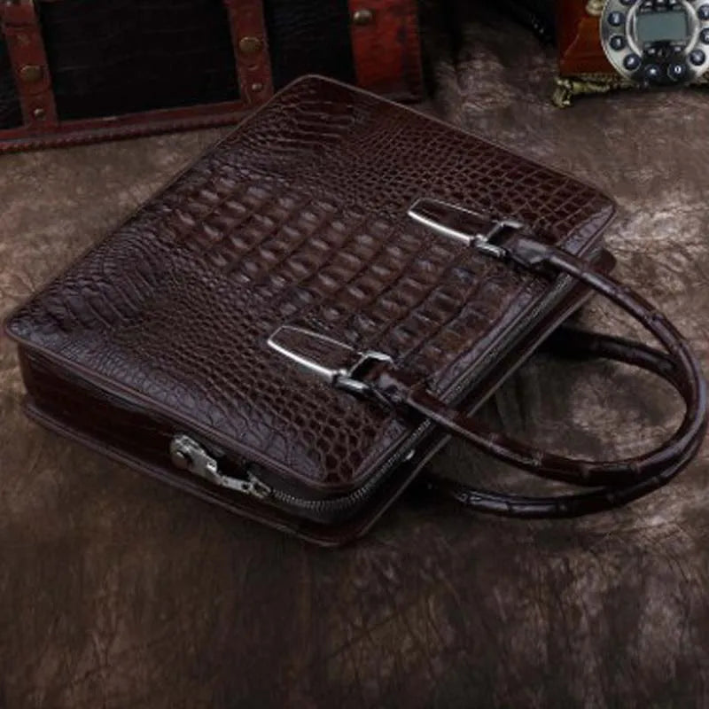 ourui new arrival new crocodile bag male briefcase brown men handbag men bag