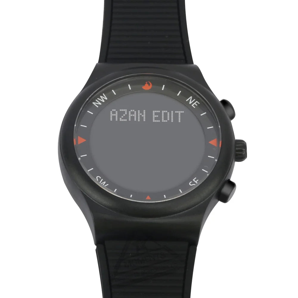 Muslim Azan Watch for Prayer with Qibla Compass Adhan Alarm Hijri Islamic Al Harameen Fajr Time Wristwatch Multi Languages
