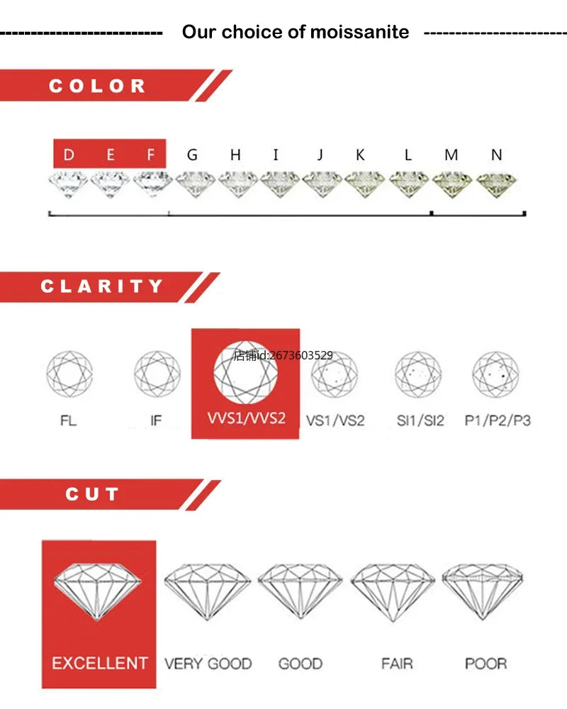 2023 Luxury GRA Certified 1 Carat Moissanite Pendant Necklace for Women Party 925 Sterling Silver Diamond Chain Necklaces