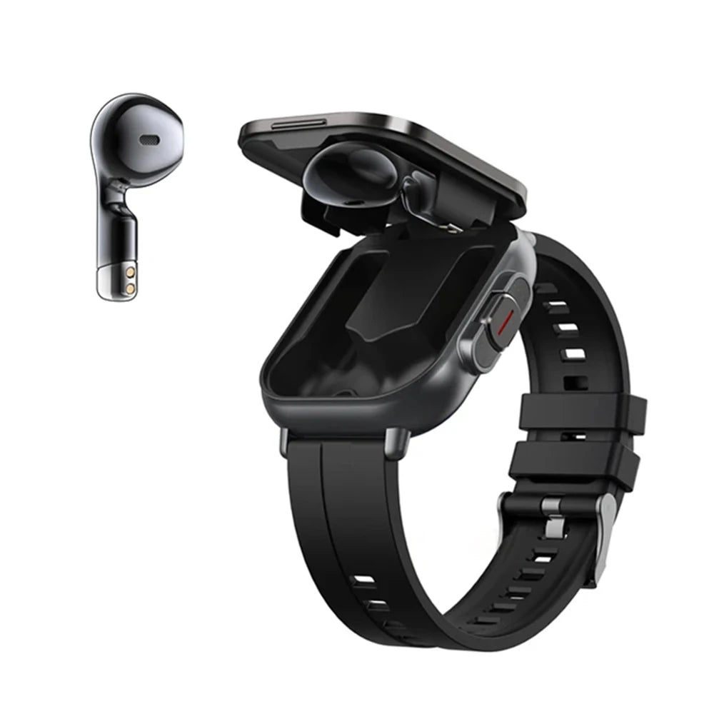 TWS 2 In 1 Smart Sports Watch Wireless Bluetooth Headset Calling Health Monitor Fitness Record Watches With Headset