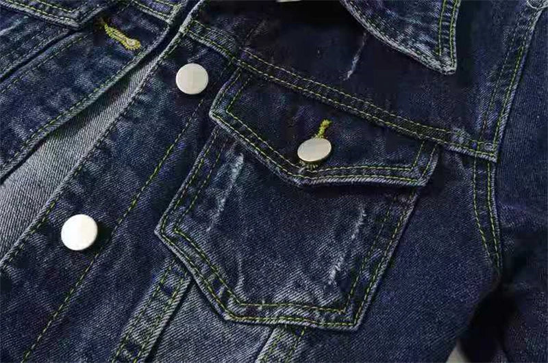 2024 New Women Spring Autumn Denim Jacket Tops Pink Color Solid Short Multicolor Feminino Three Quarter Sleeve Jean Jacket