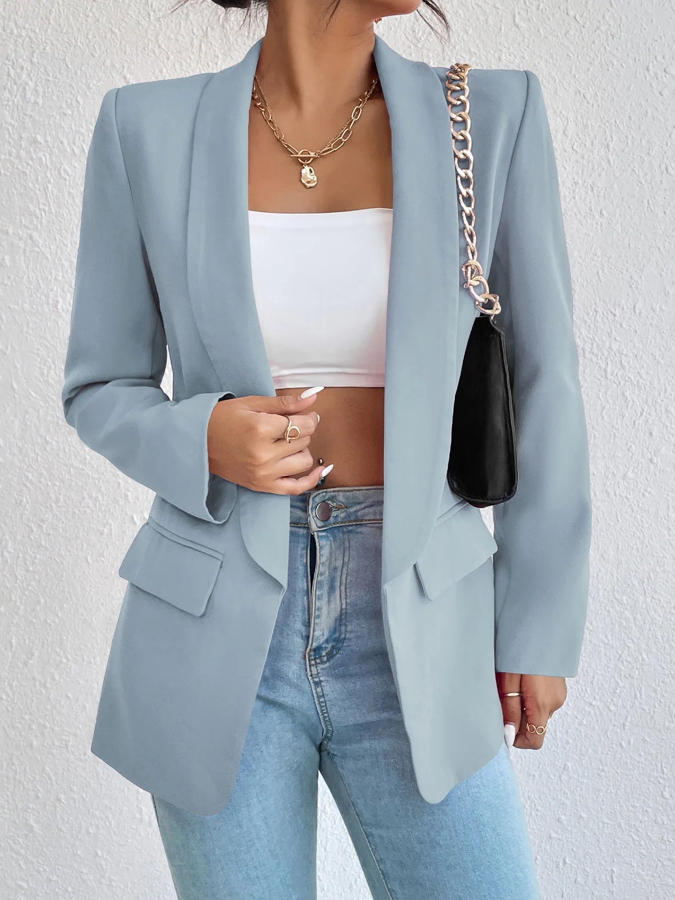 Chic Rose Red Blazers for Women Spring 2023 Casual Coats Black Women's Jacket Suit Basic Slim Summer Blazer Women Jacket Office