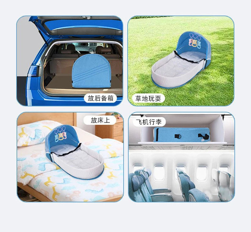 Portable Baby Bed Infant Travel Crib Multi-function Bebe Bed Newborn Crib with Mosquito Net Baby Travel Cot Cribs for Baby Nest