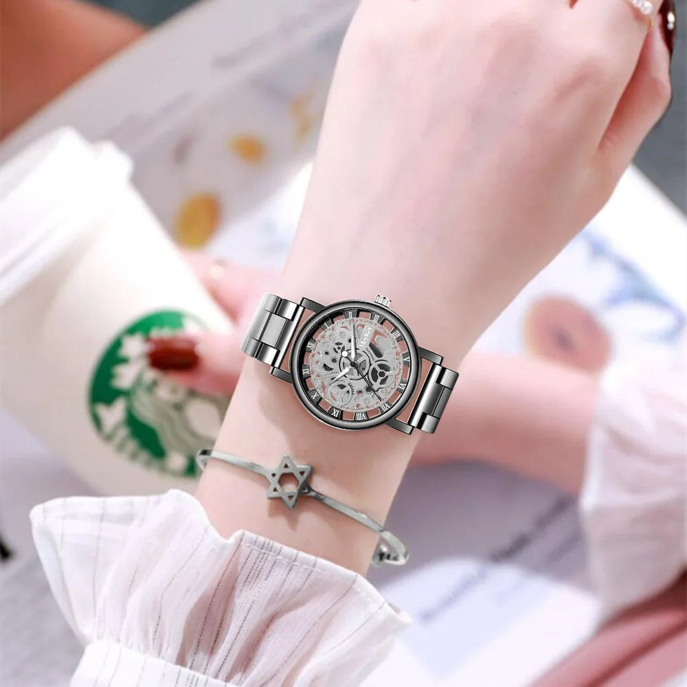 2025 New Fashion Women Gold Luxury Casual Quartz Watch Metal Mesh Stainless Steel Watches Relogio Feminino Ladies Wrist Watches