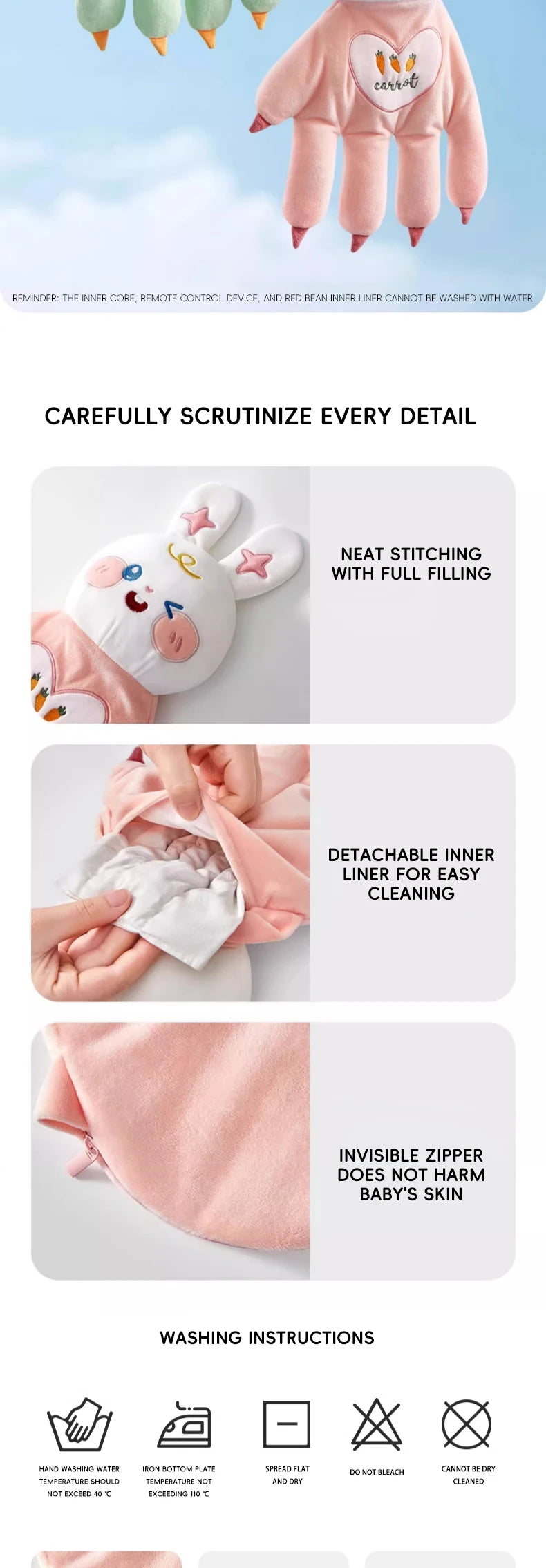 AIBEDILA Soothing Baby Sleep Aid Pillow Babies Soothing Palms Baby Sleep Aid Infant Calming Remote Control Hand Palms Toddler