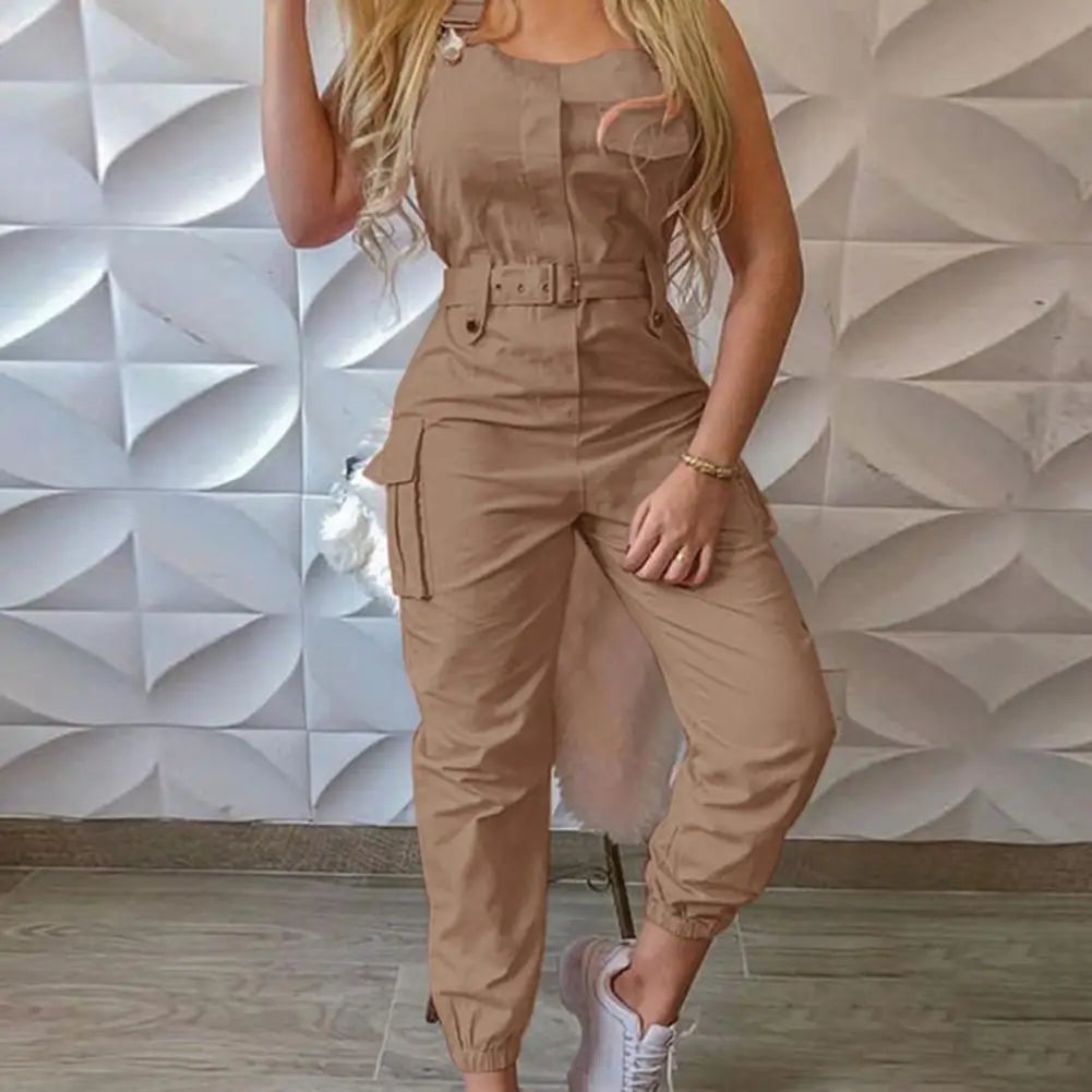 European and American Suspender Women Jumpsuit Fashion Women Loose Strap Jumpsuit Ankle Tied Harem Trousers Casual Playsuits