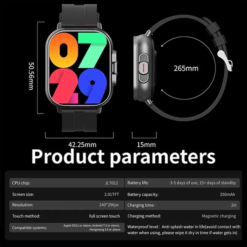 D8 Pro Smart Watch Large Screen With Earbuds TWS 2 In 1 Wireless Bluetooth Noise Earphones NFC Headset Music Sports Smartwatch