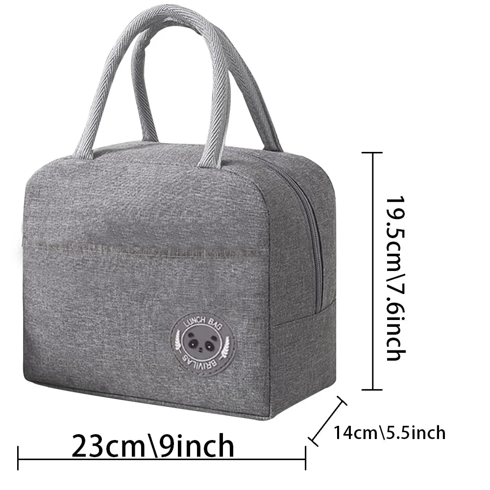 Thermal Food Picnic Lunch Box Insulated School Child Tote Lunch Bags for Work Cute Gold Letter Pattern Cooler Bag for Women