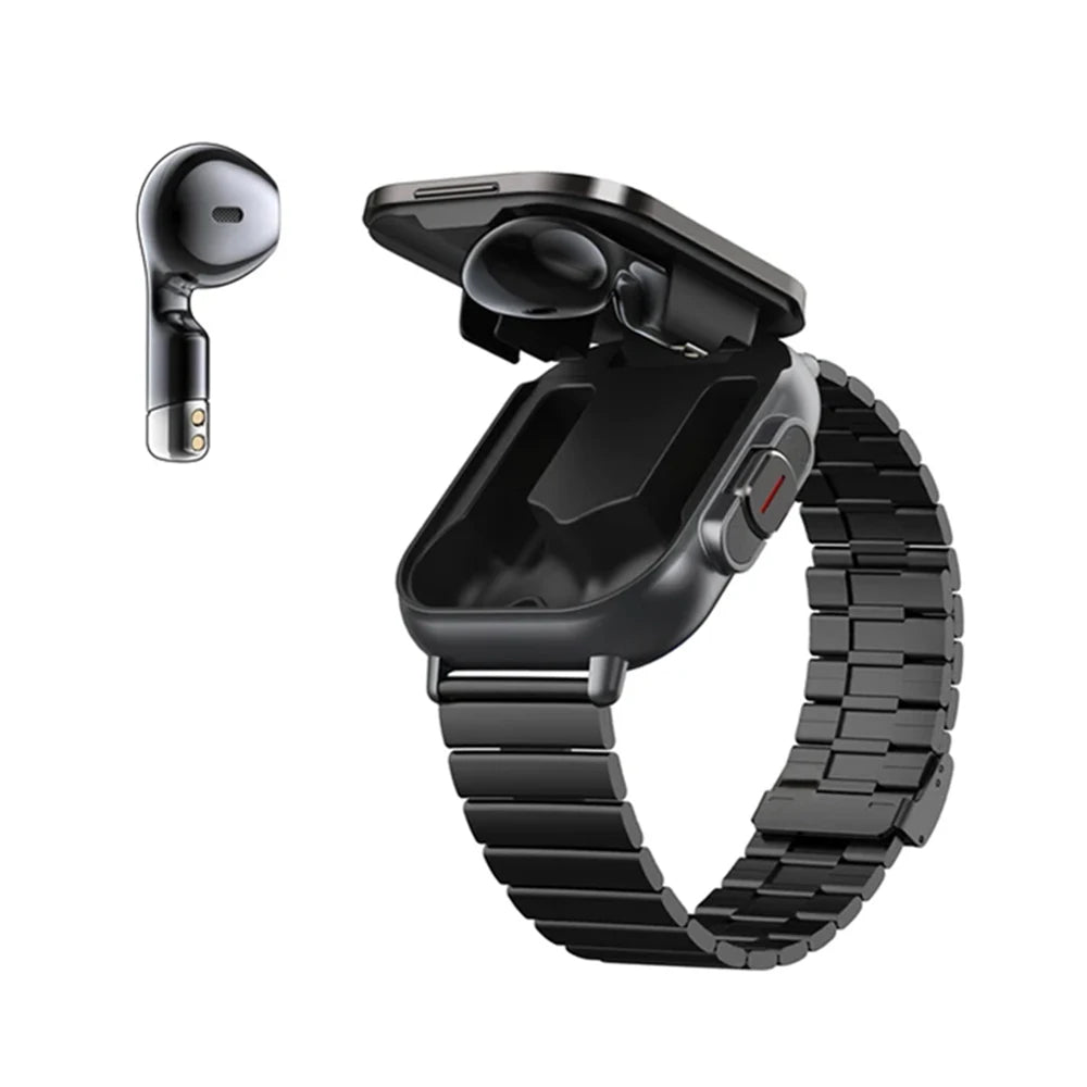 TWS 2 In 1 Smart Sports Watch Wireless Bluetooth Headset Calling Health Monitor Fitness Record Watches With Headset