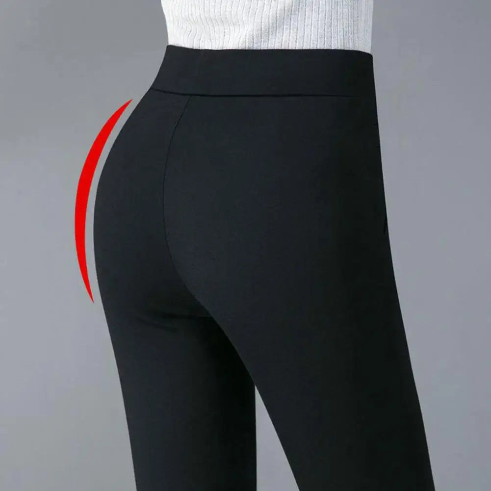 Spring Fall Women Trousers High Waist Tummy Control Women's Pants Casual Solid Color Ankle Length Office Pants for Work