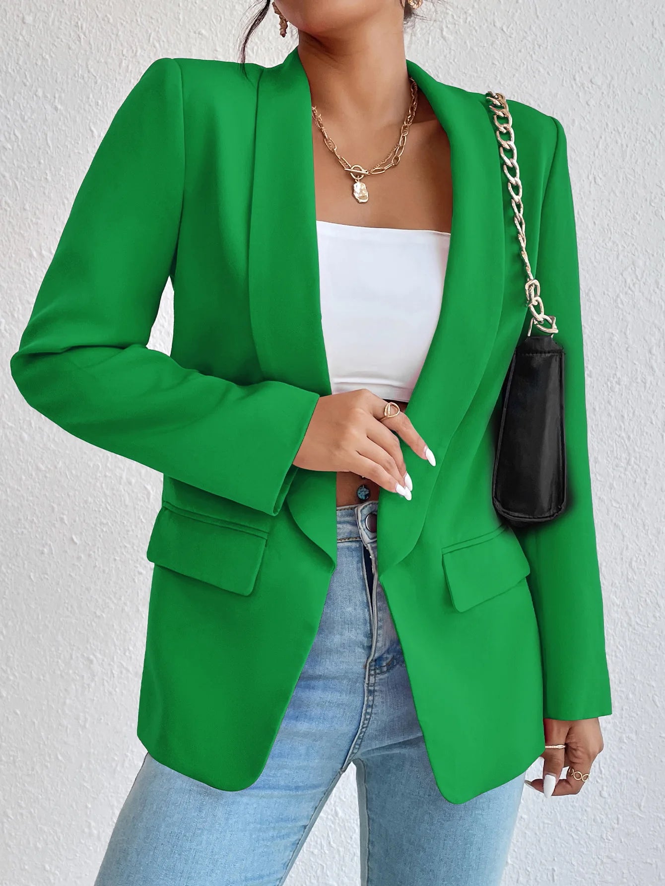 Chic Rose Red Blazers for Women Spring 2023 Casual Coats Black Women's Jacket Suit Basic Slim Summer Blazer Women Jacket Office