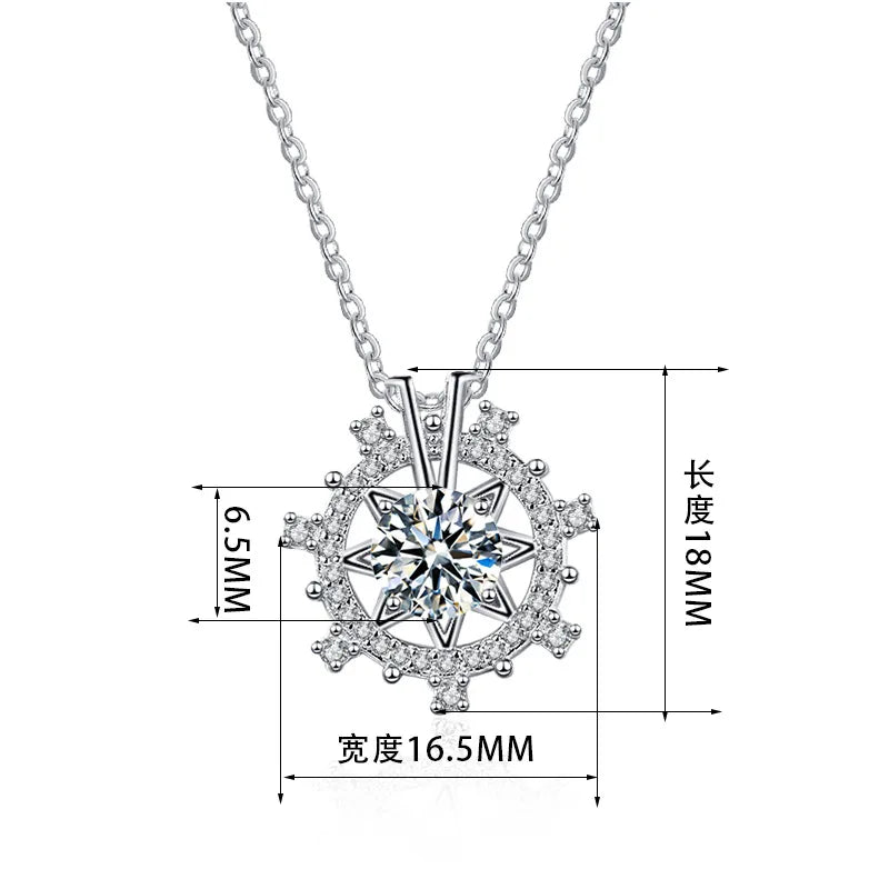 Luxurious Stars Moissanite Pendant Necklace for Women Wedding Bridal 100% S925 Sterling Silver Fine Jewelry 18k Gold Plated