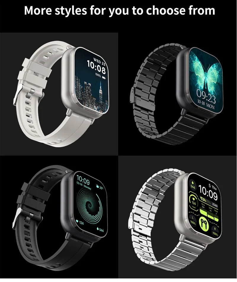 D8 Pro Smart Watch Large Screen With Earbuds TWS 2 In 1 Wireless Bluetooth Noise Earphones NFC Headset Music Sports Smartwatch