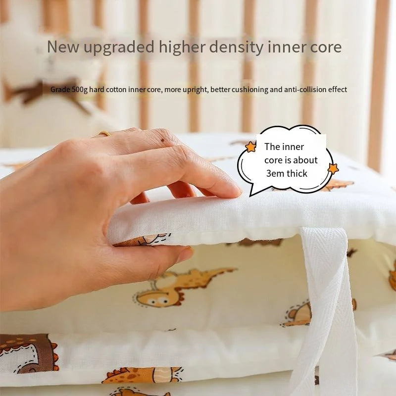 Newborn Crib By Pure Cotton Breathable Anti-collision Cushion Soft Bag, One-piece Crib Is Surrounded By Children's Splicing Bed