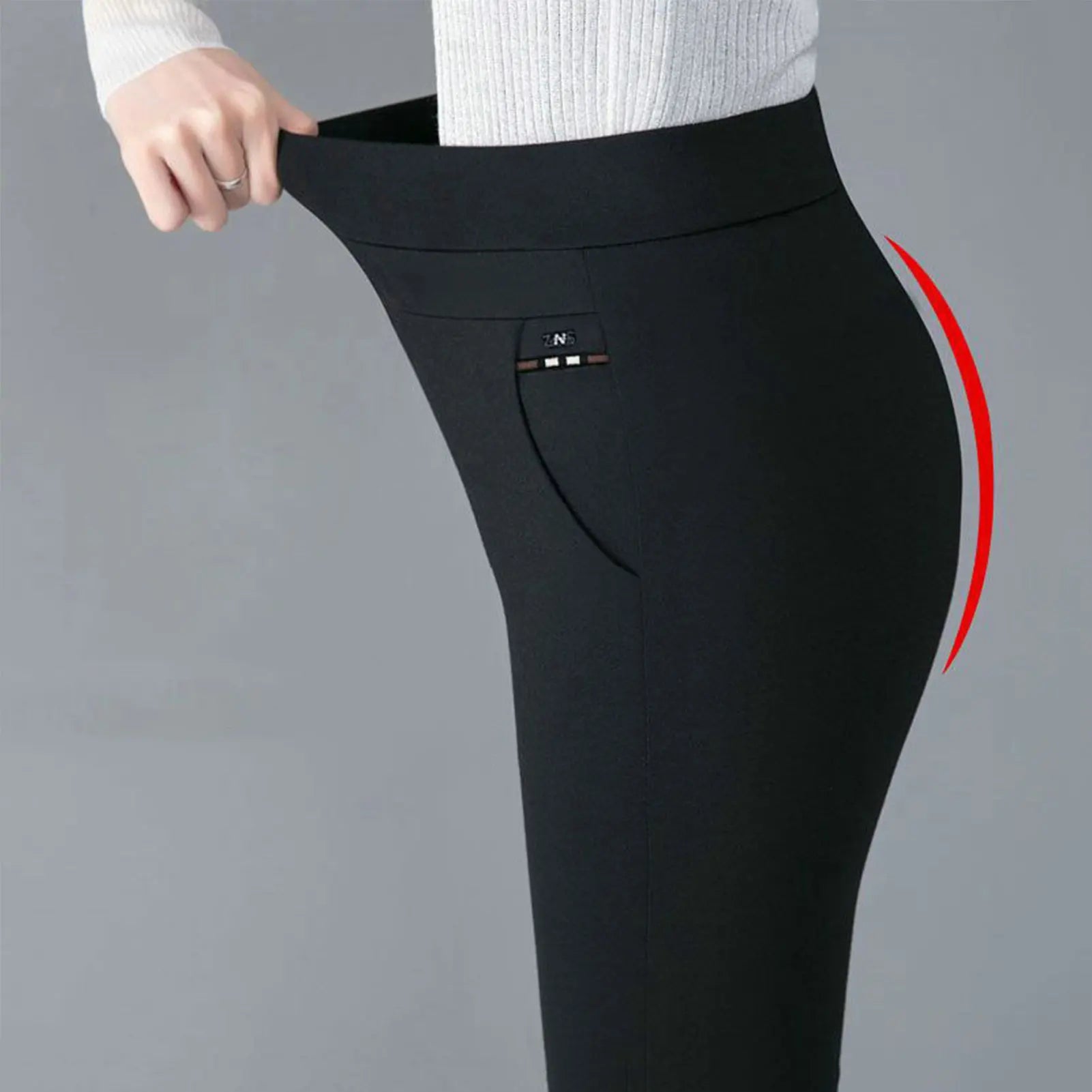 Spring Fall Women Trousers High Waist Tummy Control Women's Pants Casual Solid Color Ankle Length Office Pants for Work