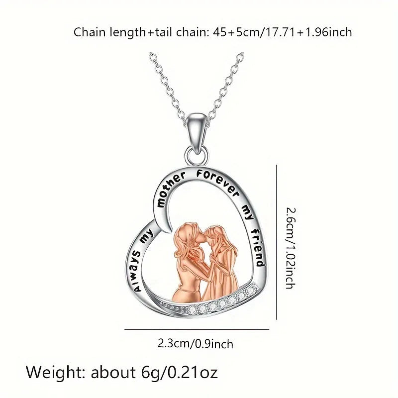 2025 New Fashion Mother And Daughter Heart Pendant Necklace For Mom Mama Jewelry Birthday Gifts