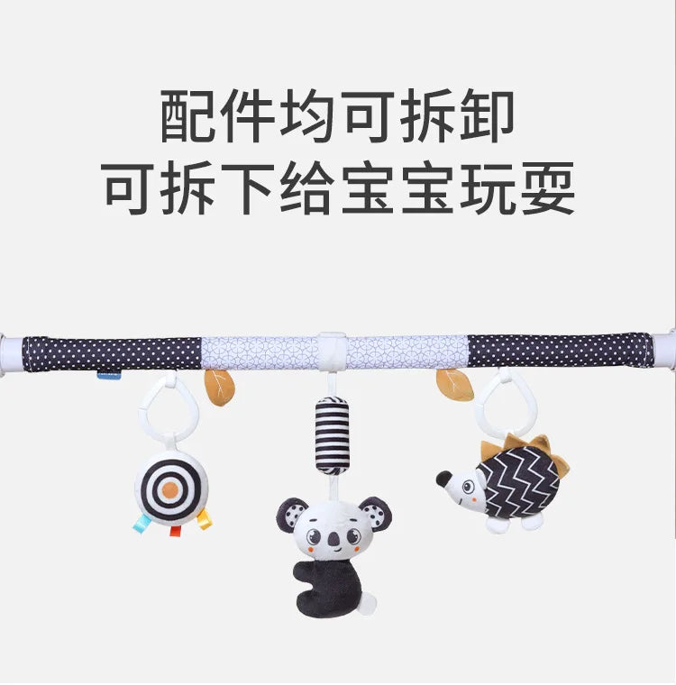 Infant Baby Stroller Arch Toy Play Bar Fun Newborns Sensory Activity Adjustable for Bouncers and Car Safe Seat Bed Hanging Toys