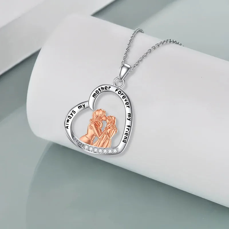 2025 New Fashion Mother And Daughter Heart Pendant Necklace For Mom Mama Jewelry Birthday Gifts