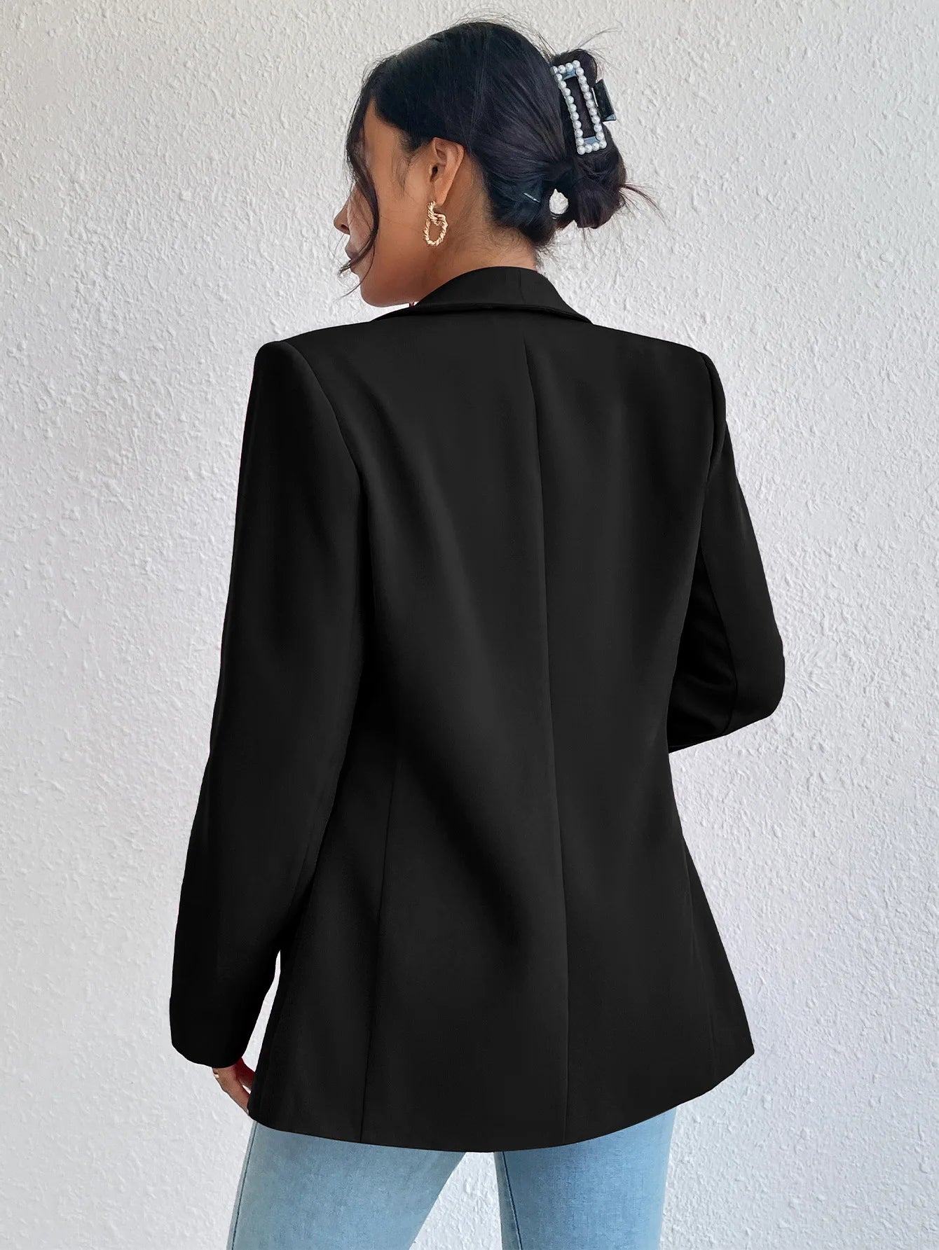 Chic Rose Red Blazers for Women Spring 2023 Casual Coats Black Women's Jacket Suit Basic Slim Summer Blazer Women Jacket Office