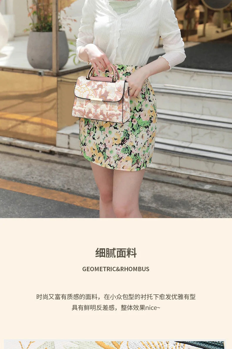 New Women's bags 2025 fashion trend design stripe hit color handbag shoulder bag messenger bag Korean style bag