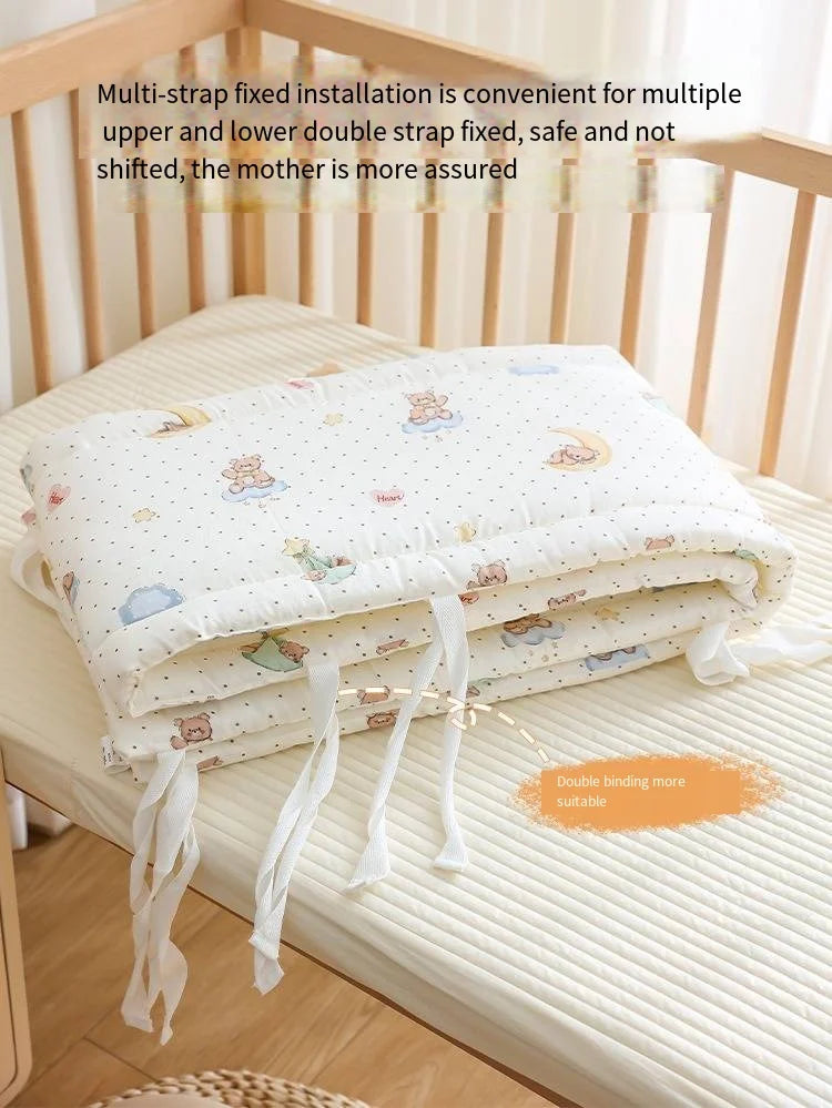 Newborn Crib By Pure Cotton Breathable Anti-collision Cushion Soft Bag, One-piece Crib Is Surrounded By Children's Splicing Bed