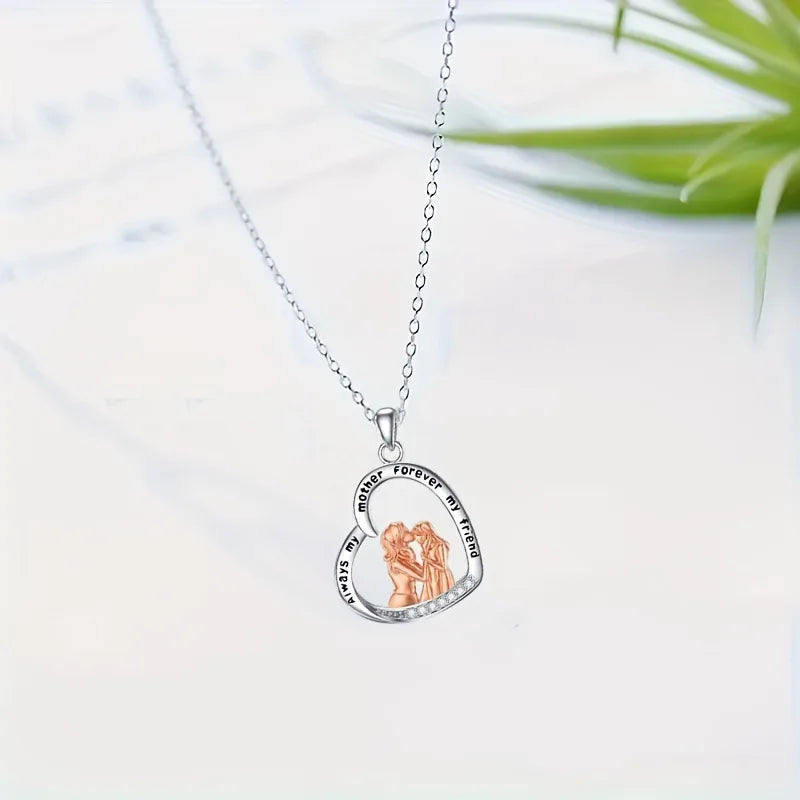 2025 New Fashion Mother And Daughter Heart Pendant Necklace For Mom Mama Jewelry Birthday Gifts