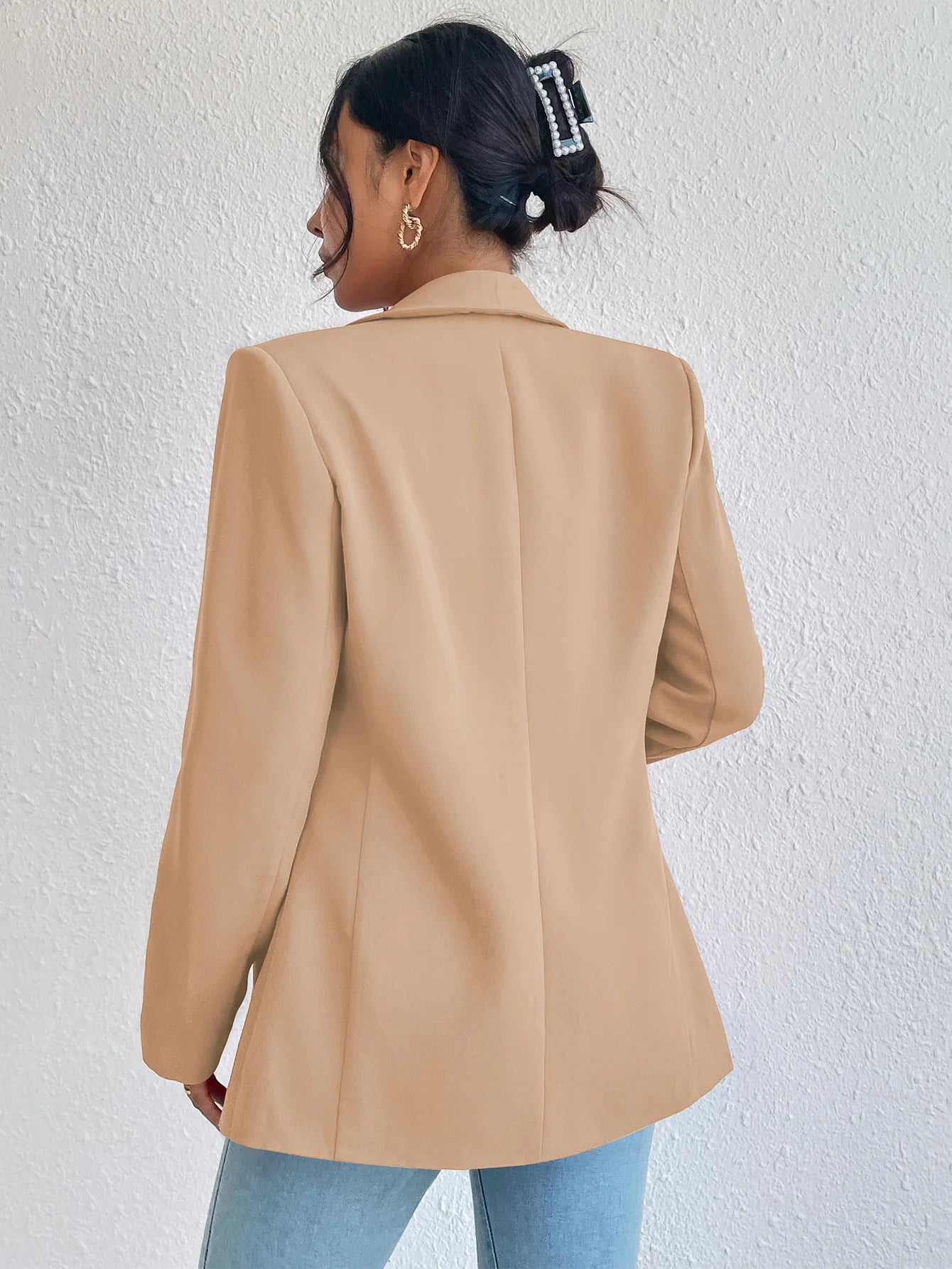 Chic Rose Red Blazers for Women Spring 2023 Casual Coats Black Women's Jacket Suit Basic Slim Summer Blazer Women Jacket Office