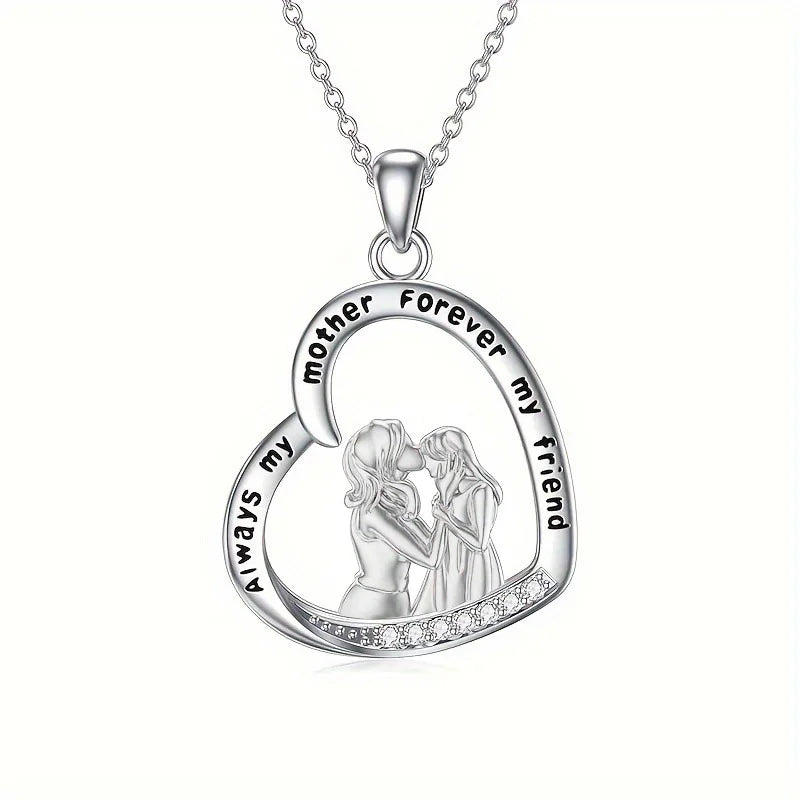 2025 New Fashion Mother And Daughter Heart Pendant Necklace For Mom Mama Jewelry Birthday Gifts