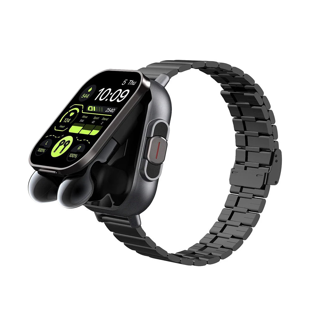 TWS 2 In 1 Smart Sports Watch Wireless Bluetooth Headset Calling Health Monitor Fitness Record Watches With Headset