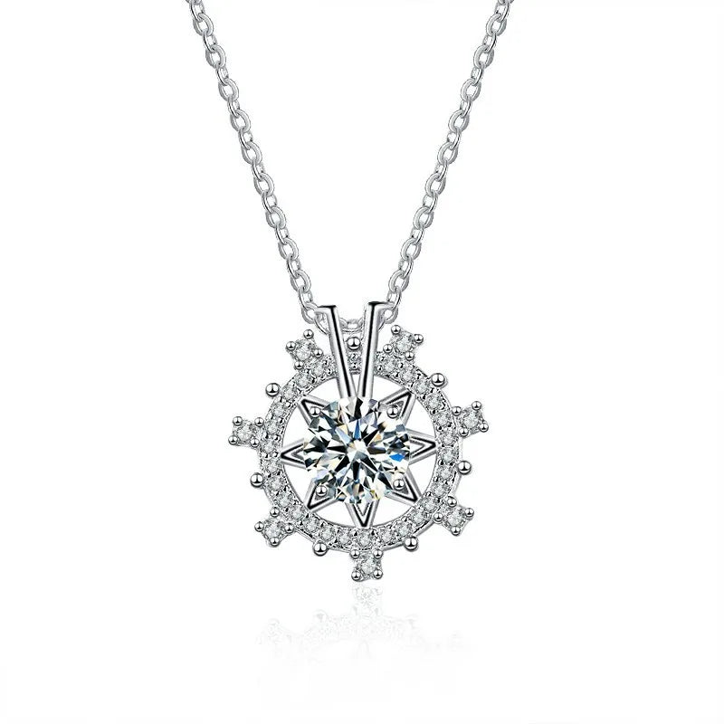 Luxurious Stars Moissanite Pendant Necklace for Women Wedding Bridal 100% S925 Sterling Silver Fine Jewelry 18k Gold Plated