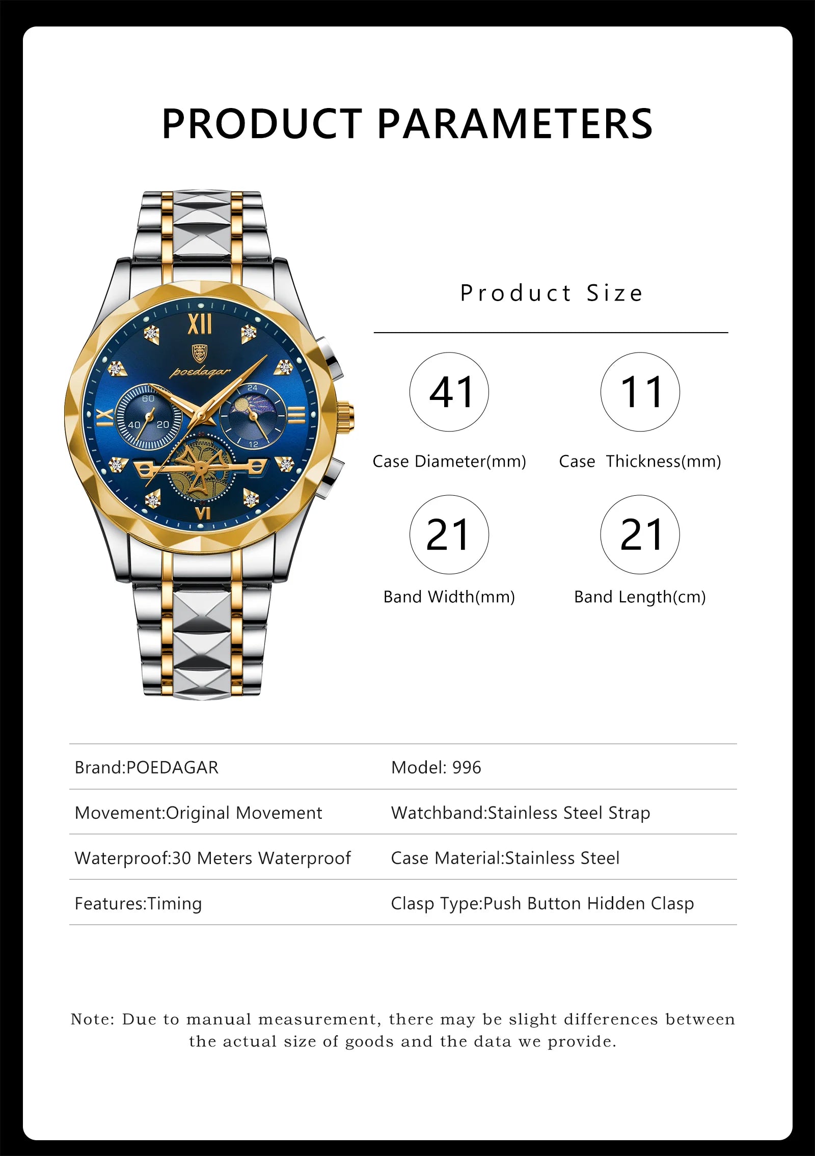 POEDAGAR Luxury Man Waterproof