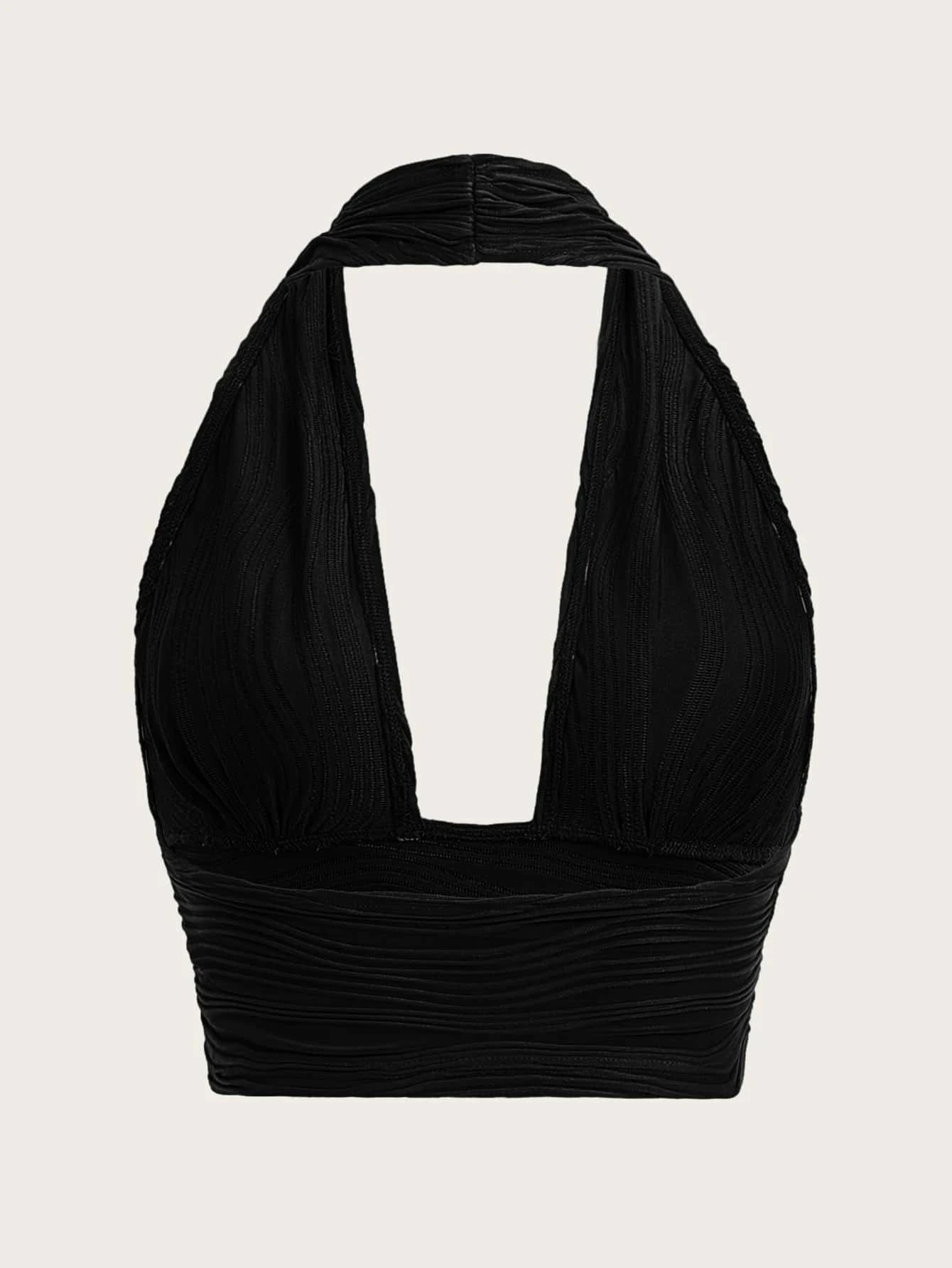 Sexy Solid Backless Crop Halter Top Women Summer 2024 Y2K Clothes Grunge High Street Style Club Sleeveless Cami Top Streetwear