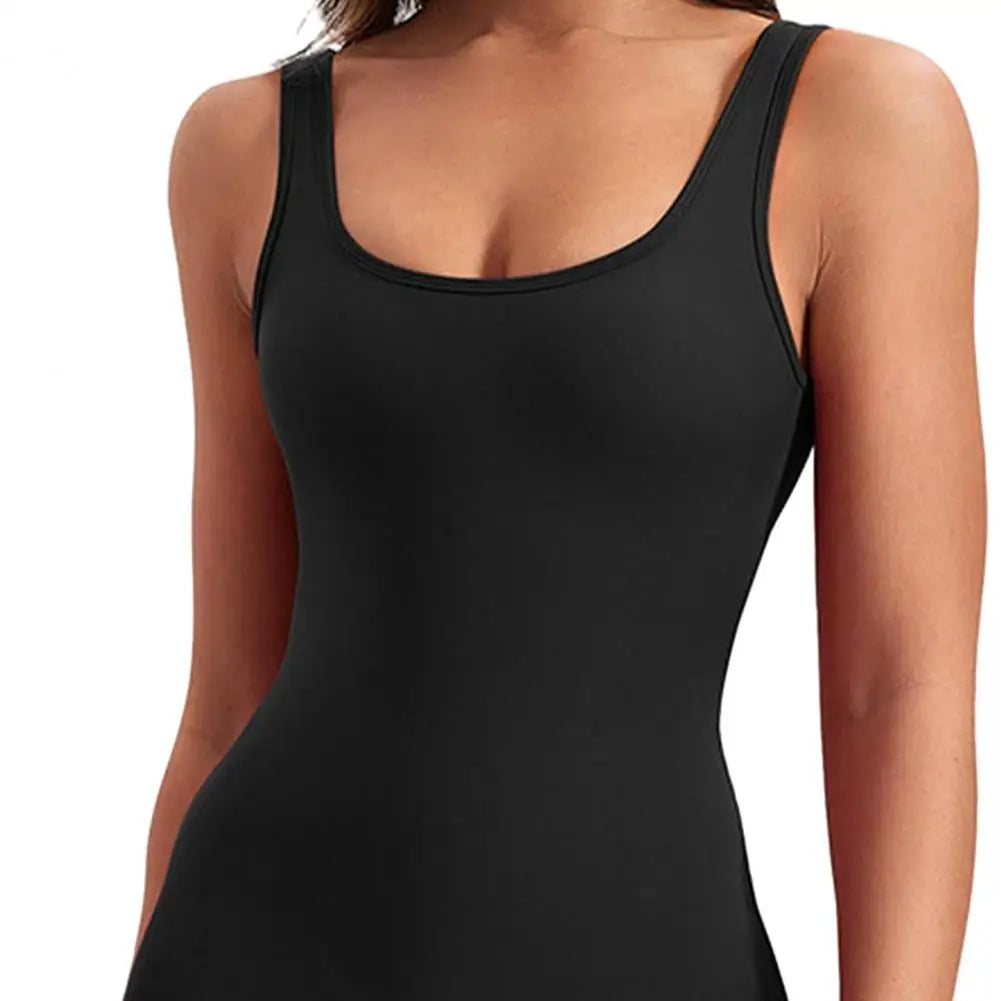High Waist Rompers Women's Yoga Rompers Breathable U Neck Sleeveless Gym Wear with Tummy Control Butt Lifting Features Women