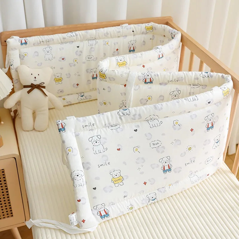 Newborn Crib By Pure Cotton Breathable Anti-collision Cushion Soft Bag, One-piece Crib Is Surrounded By Children's Splicing Bed