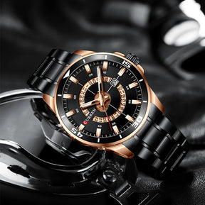 CURREN Watches for Men Fashion Business Mens Watches with Stainless Steel Strap Waterproof Quartz Watch for Men with Auto Date