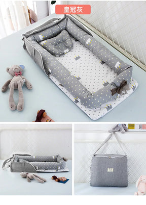 New Infant Cotton Cradle Crib Newborn Basket Bassinet Newborn Bed Portable Baby Nest for Boys Girls Travel Bag Cot Cushion Gift