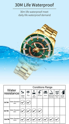 CURREN Watches for Men Fashion Business Mens Watches with Stainless Steel Strap Waterproof Quartz Watch for Men with Auto Date