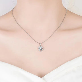 Female 925 Sterling Silver Flower Amethyst Pendants And Necklaces For Women Wedding Party Fashion Jewelry