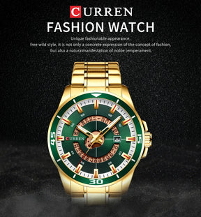 CURREN Watches for Men Fashion Business Mens Watches with Stainless Steel Strap Waterproof Quartz Watch for Men with Auto Date