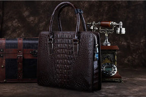 ourui new arrival new  crocodile bag  male   briefcase  brown men handbag men bag