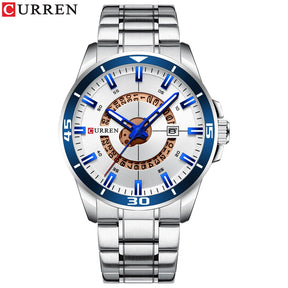 CURREN Watches for Men Fashion Business Mens Watches with Stainless Steel Strap Waterproof Quartz Watch for Men with Auto Date