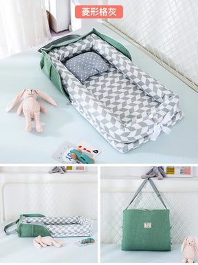 New Infant Cotton Cradle Crib Newborn Basket Bassinet Newborn Bed Portable Baby Nest for Boys Girls Travel Bag Cot Cushion Gift