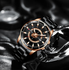 CURREN Watches for Men Fashion Business Mens Watches with Stainless Steel Strap Waterproof Quartz Watch for Men with Auto Date