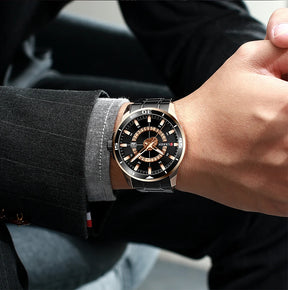 CURREN Watches for Men Fashion Business Mens Watches with Stainless Steel Strap Waterproof Quartz Watch for Men with Auto Date