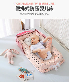 New Infant Cotton Cradle Crib Newborn Basket Bassinet Newborn Bed Portable Baby Nest for Boys Girls Travel Bag Cot Cushion Gift