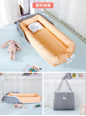 New Infant Cotton Cradle Crib Newborn Basket Bassinet Newborn Bed Portable Baby Nest for Boys Girls Travel Bag Cot Cushion Gift