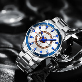 CURREN Watches for Men Fashion Business Mens Watches with Stainless Steel Strap Waterproof Quartz Watch for Men with Auto Date