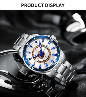 CURREN Watches for Men Fashion Business Mens Watches with Stainless Steel Strap Waterproof Quartz Watch for Men with Auto Date