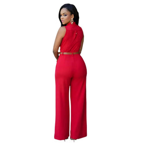 Jumpsuit Women 2021 Europe New single-breasted High Waist Belt wide-legged Pants Jumpsuits Rompers Womens Slim Jumpsuits ZSW2197